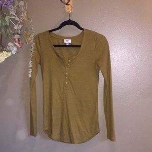 Olive long sleeve top
